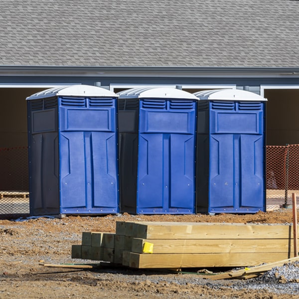 how often are the portable restrooms cleaned and serviced during a rental period in Trimbelle WI